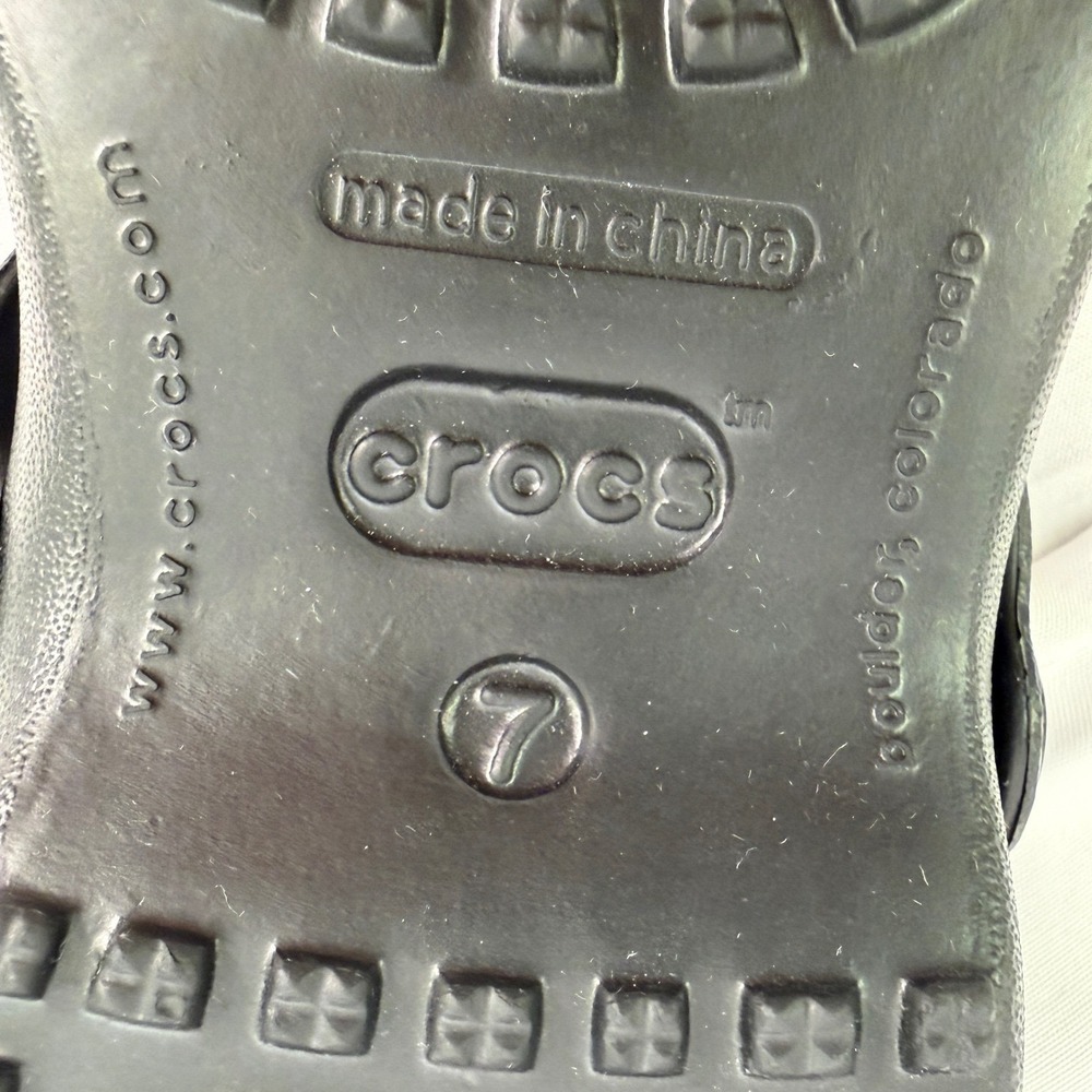 Crocs Cleo II Black Dual Strap Slide Sandals Womens Size 7 Water Friendly Shoes - Picture 16 of 16
